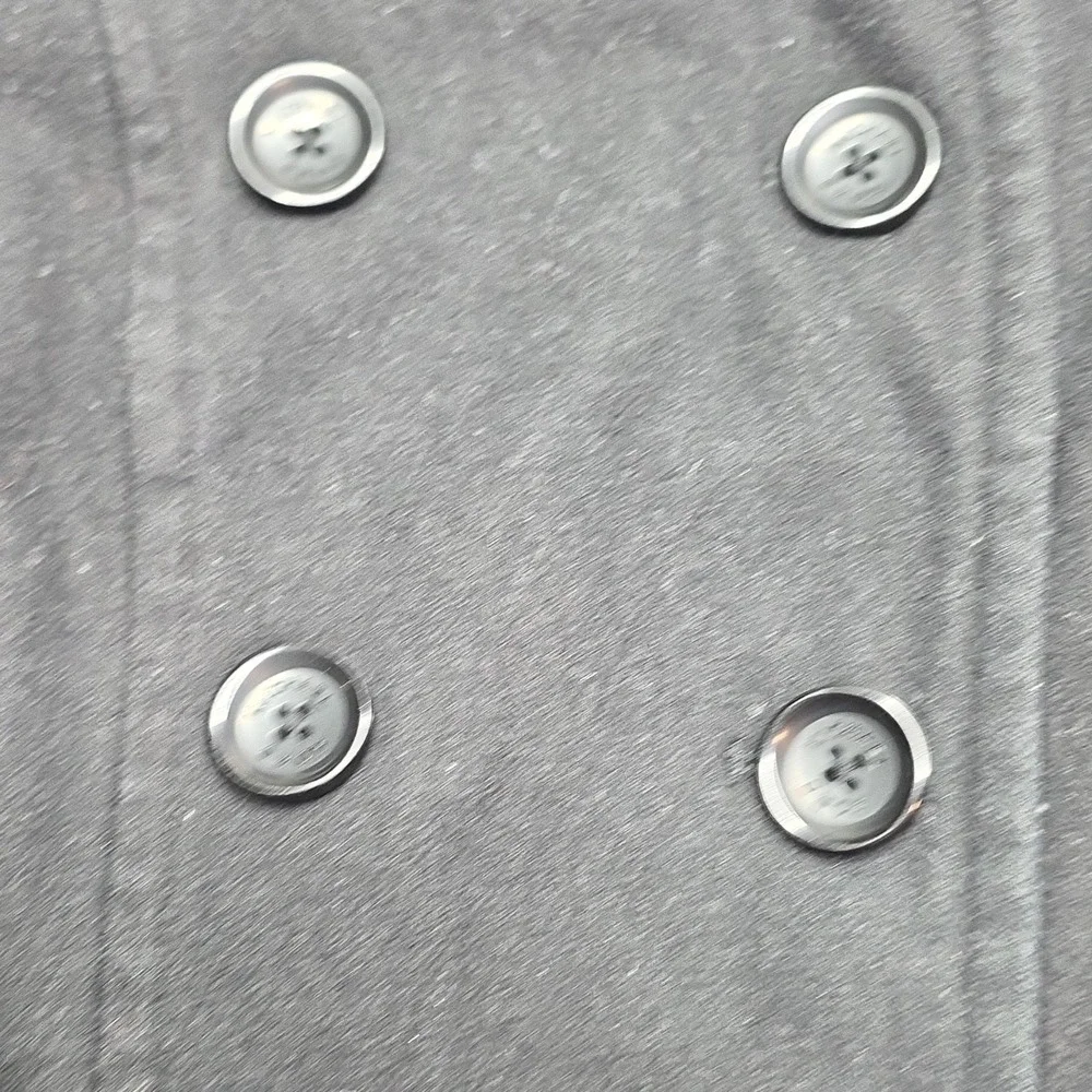 Michael Kors Coat Womens S Black Pea Collared Epaulet Button Long Sleeve